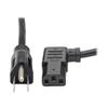 Tripp Lite Standard Computer Power Cord 10A,18AWG (NEMA 5-15P to Left Angle IEC-320-C13) 6-ft.(P006-006-13LA) view 1