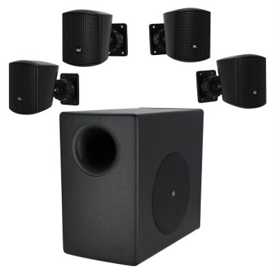 JBL Professional C50PACK Surface Mount Subwoofer and Mini-Satellite Loudspeaker System, Black
