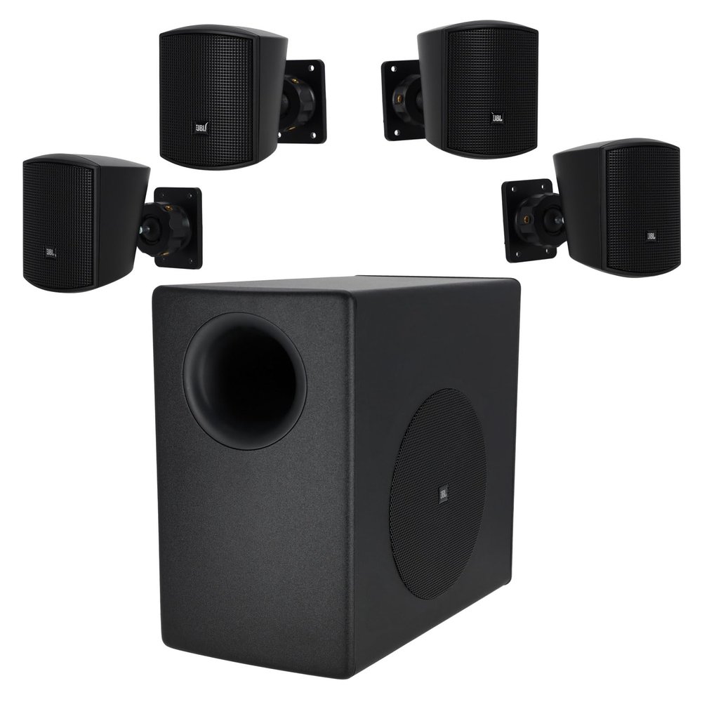 JBL Professional C50PACK Surface Mount Subwoofer and Mini-Satellite Loudspeaker System, Black