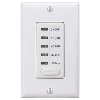 Intermatic EI235W Electronic 15, 30, 45, 60, 120 Minute Auto-Off Timer - Easy Operation, Silent Functionality, Easy Installation, White Finish - Versatile Timer Switch for Lights, Fans, Appliances