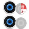 Pyle 8 In-Wall / In-Ceiling Speakers, 250W Peak, Hi-Fi Stereo Sound, Pivoting Adjustable Coaxial Silk Dome Tweeter, Poly Cone Woofer, Stain Resistant Grill, For Home Theater, Custom Installs- Pair view 1
