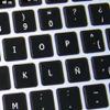 4Keyboard MAC Spanish Keyboard Stickers Black Background for Desktop, Laptop and Notebook view 3