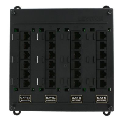 Leviton Twist and Mount Patch Panel, 12 CAT 5e ports and 12 CAT 6 ports, 476TM-654
