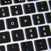 4Keyboard MAC Swiss MULTILINGUAL Keyboard Stickers ON Black Background for Desktop, Laptop and Notebook view 3
