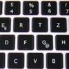 4Keyboard MAC Swiss MULTILINGUAL Keyboard Stickers ON Black Background for Desktop, Laptop and Notebook view 4