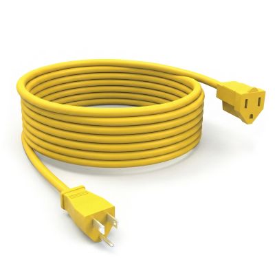 STANLEY 15 Ft Outdoor Extension Cord 16/3 AWG Cable with Grounded 3 Prong Plug 125 Volts SJTW Yellow ETL Listed Extension Cord for Patio Lighting Lawn Equipment and Outdoor Christmas Decorations