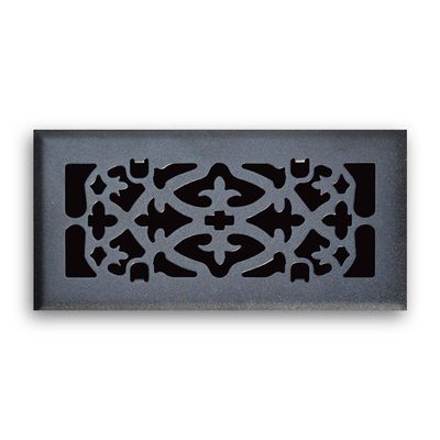 Truaire, Matte Black C164-OMB 04X12(Duct Opening Measurements) Decorative Grille Ornamental Scroll Floor Diffuser, Finish, 4-Inch x 12-Inch