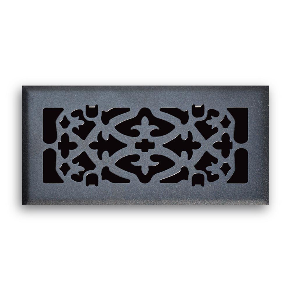 Truaire, Matte Black C164-OMB 04X12(Duct Opening Measurements) Decorative Grille Ornamental Scroll Floor Diffuser, Finish, 4-Inch x 12-Inch