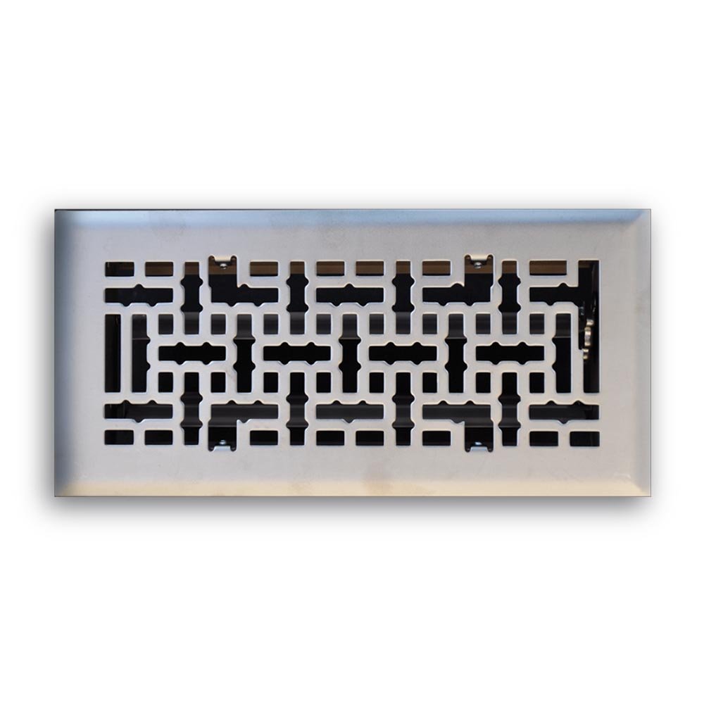 Truaire, Satin Nickel C167-MSN 04X10(Duct Opening Measurements) Decorative Grille Modern Contempo Floor Diffuser, Finish, 4-Inch x 10-Inch