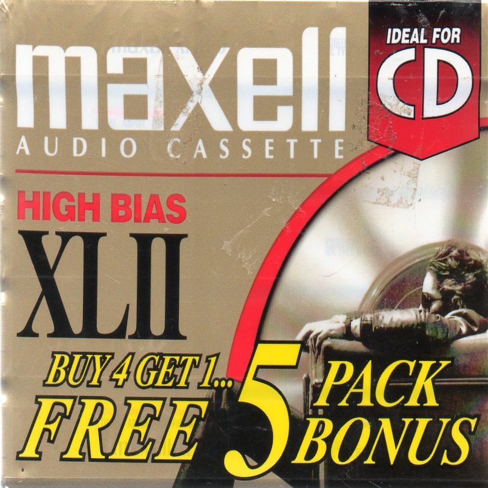 Five Maxell Audio Cassettes: High Bias XLII, 90 minutes, Position IEC Type II High