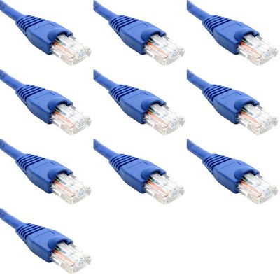 5 Feet Cat6 Slim Ethernet Network Patch Cables Blue RJ45 m/m (10 Pack)