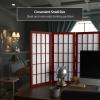 2 ft. Short Desktop Window Pane Shoji Screen - Rosewood - 3 Panels view 2
