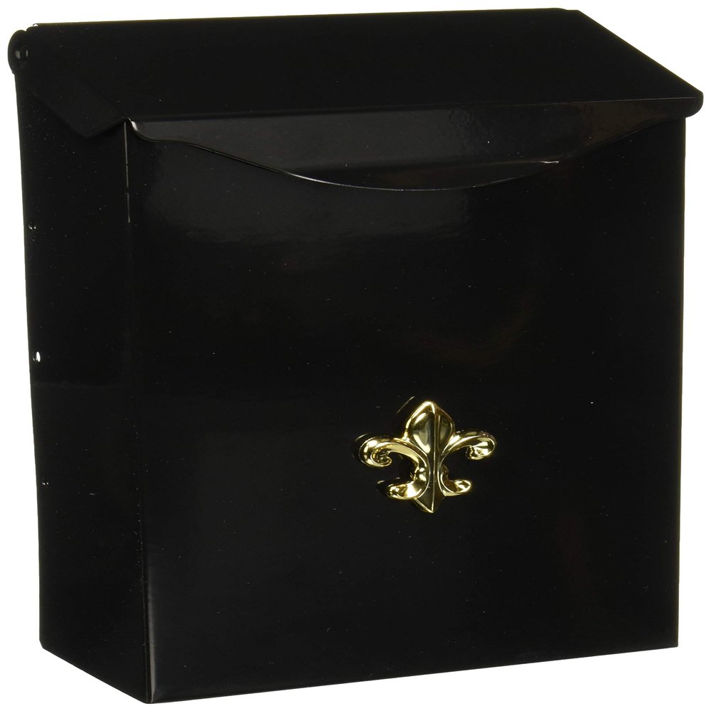 Gibraltar Mailboxes Classic Small Capacity Galvanized Steel Black, Wall-Mount Mailbox, BW110000
