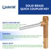 Underhill Quick Coupler Key Tool for Coupler Valve, 3/4-Inch MPT x 1/2-Inch FPT Outlet, Sprinkler Garden Irrigation System, Solid Brass, QK-075 view 3