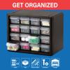 Akro-Mils 10116, 16 Drawer Plastic Parts Storage Hardware and Craft Cabinet, 10-1/2-Inch W x 6-1/2-Inch D x 8-1/2-Inch H, Black view 4