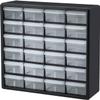Akro-Mils 24-Drawer Plastic Storage Cabinet, 20" W x 6" D x 16" H, Black view 1