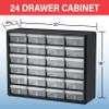 Akro-Mils 24-Drawer Plastic Storage Cabinet, 20" W x 6" D x 16" H, Black view 3