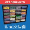 Akro-Mils 24-Drawer Plastic Storage Cabinet, 20" W x 6" D x 16" H, Black view 4
