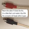 IEC 18 AWG 6' Speaker Wire Pair with RCA Males - Black/Red view 2