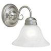 Design House 511618 Millbridge Wall Light Traditional 1-Light Indoor Dimmable Light with Alabaster Glass for Bathroom Hallway Foyer, Satin Nickel view 2