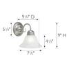 Design House 511618 Millbridge Wall Light Traditional 1-Light Indoor Dimmable Light with Alabaster Glass for Bathroom Hallway Foyer, Satin Nickel view 4