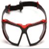 Pyramex Highlander Safety Eyewear, Clear Anti-Fog Lens With Black/Red Frame view 2