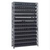 Quantum Storage Systems 1275-100BK Solid Heavy Duty 13 Shelves 144 Economy Black Bins 75" H x 36" W x 12" D view 1