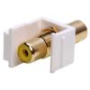 Keystone Jack - Modular RCA with Yellow Center (White) view 2