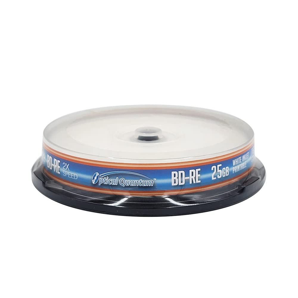 Optical Quantum BD-RE 2X 25GB Blu-Ray White Inkjet Printable 10-Pack
