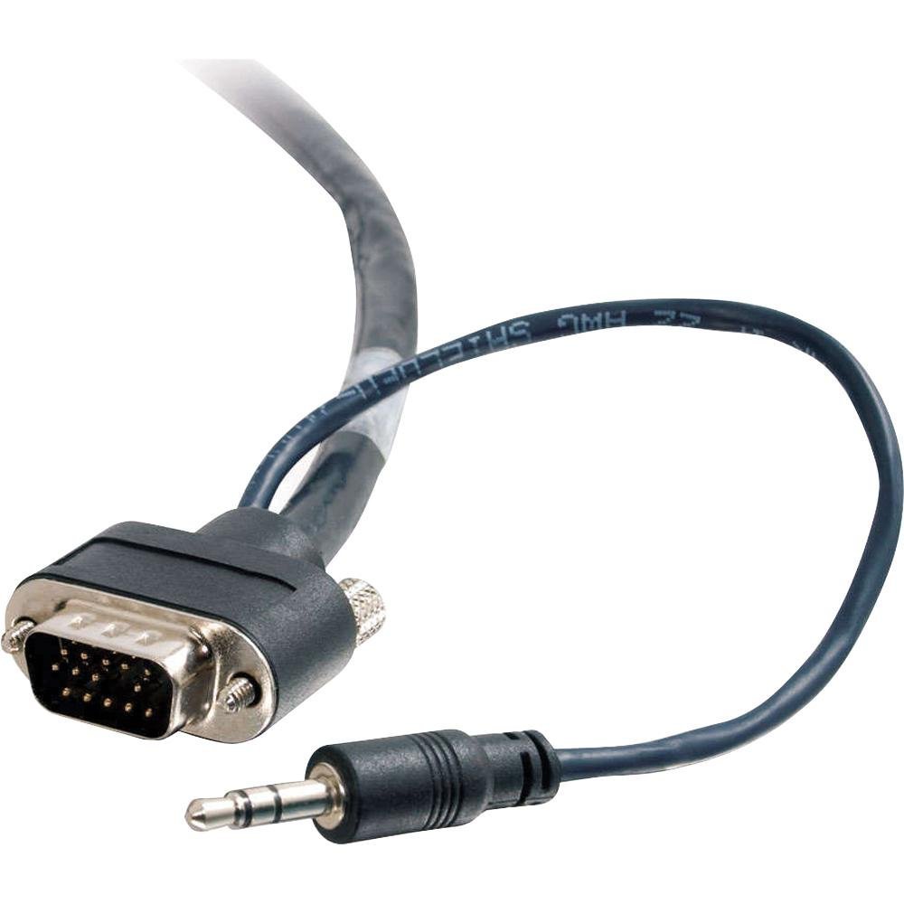 C2G/Cables to Go 35FT Cmg-rated HD15 Sxga + 3.5MM M/m Monitor Cable with Rounded Low Profile Conn
