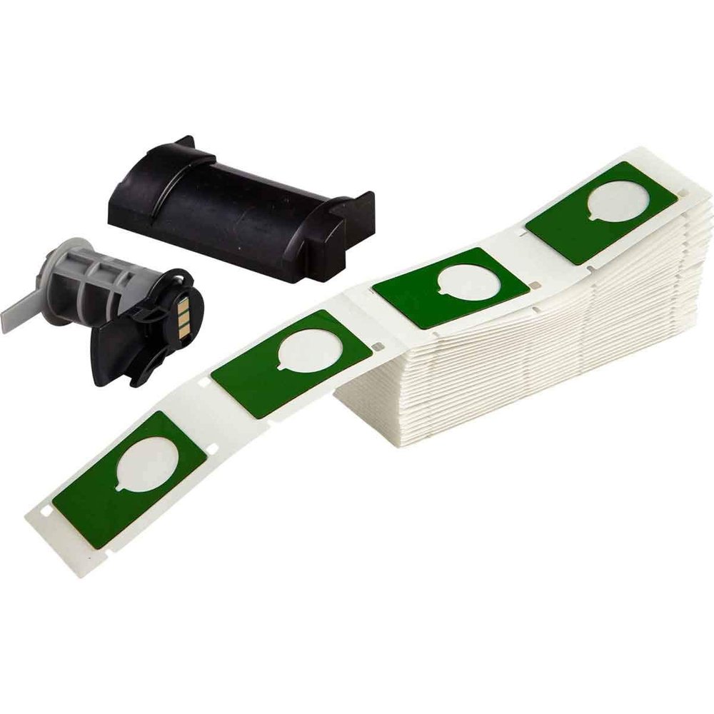 Brady PTLEP-168-593-GN 1.9" Height, 1.2" Width, B-593 Adhesive-Taped Polyester, Green Color Raised Panel Labels For TLS Printers (Pack Of 100)