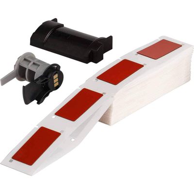 Brady PTLEP-173-593-RD 1" Height, 2" Width, B-593 Adhesive-Taped Polyester, Red Color Raised Panel Labels For TLS Printers (Pack Of 100)