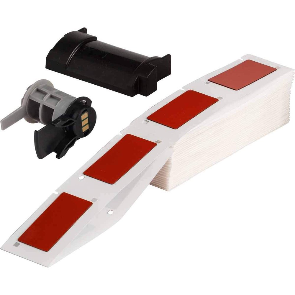 Brady PTLEP-173-593-RD 1" Height, 2" Width, B-593 Adhesive-Taped Polyester, Red Color Raised Panel Labels For TLS Printers (Pack Of 100)