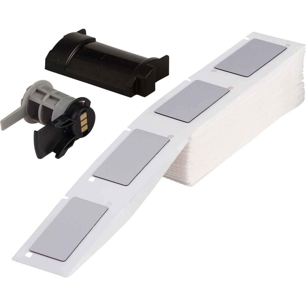 Brady PTLEP-173-593-SL 1" Height, 2" Width, B-593 Adhesive-Taped Polyester, Silver Color Raised Panel Labels For TLS Printers (Pack Of 100)