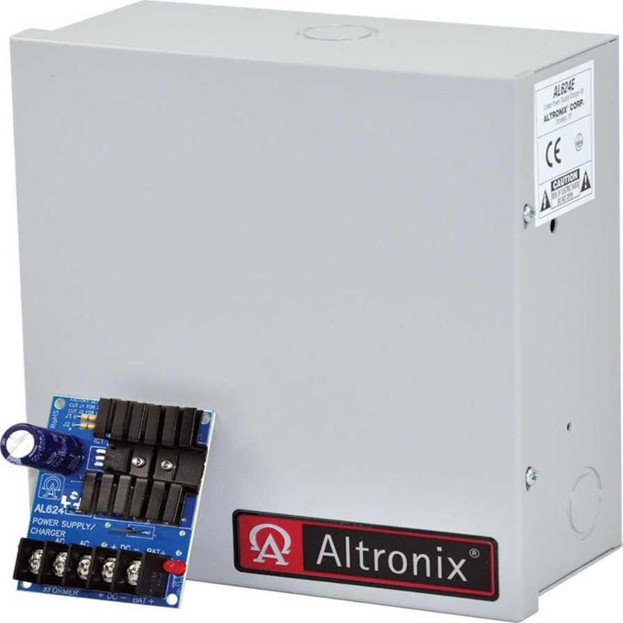 Altronix AL624E Linear Power Supply Charger with Enclosure, Single Class 2 Output, Switch Selectable 6VDC-12VDC-24VDC, 6VDC or 12VDC @ 1.2 Amp Supply Current or 24VDC @ 0.75 Amp Supply Current