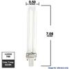Ushio BC8829 300167 - CF13S/865-13W - 2 Pin GX23 Base - 6500K - CFL Bulb view 2