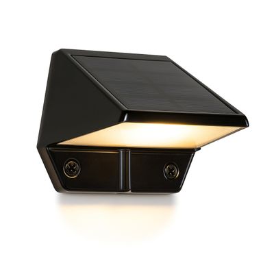 Classy Caps Solar Deck & Wall Light - Black Aluminum - Warm/Cool Light Color Modes - Ideal for Decks, Railings, Stairs, & Fences (Black)