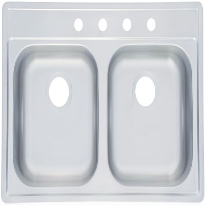 Kindred FDS804NB Large Double Bowl Stainless Steel 33x22in. Topmount Sink