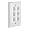 Cmple - 6 Port Keystone Wall Plate 1 Gang Wall Plate with Standard Size Ethernet Wall Plate Keystone Wall Plate Compatible with Keystone Jack, HDMI Keystone - White view 1