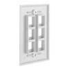 Cmple - 6 Port Keystone Wall Plate 1 Gang Wall Plate with Standard Size Ethernet Wall Plate Keystone Wall Plate Compatible with Keystone Jack, HDMI Keystone - White view 2