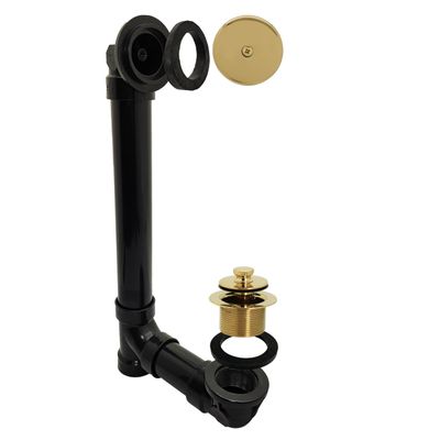 Westbrass Twist & Close Sch. 40 ABS Bath Waste with One-Hole Elbow, Polished Brass, D49411-01