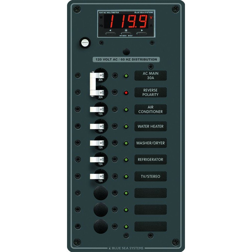 20830-BLUE SEA 8406 BREAKER PANEL AC 10 POS MAIN