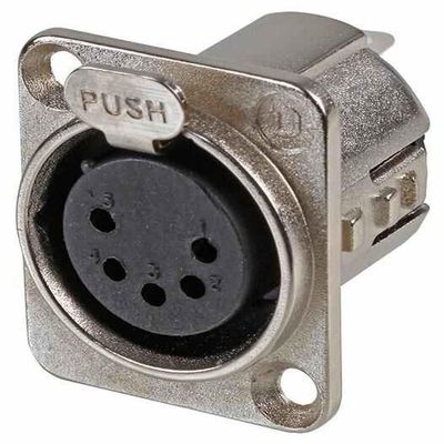 DELTRON ENCLOSURES - XLR Panel Socket, 5 Pole, Nickel