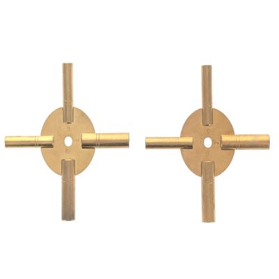 SE Universal 4 Prong Brass Clock Key for Winding Clocks, Odd and Even Numbers (2 PC.) - JT6336-2