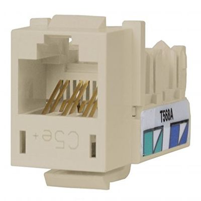 Hubbell HXJ5EOW Speedgaina Category 5e Jack44; Universal44; Office White