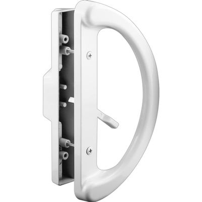 Slide-Co 143598 Sliding Patio Door Handle Set - Replace Old or Damaged Door Handles Quickly and Easily  White Diecast, Mortise Style, Non-Keyed, Fits 3-15/16 Hole Spacing (Single Pack)