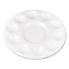 Chenille Kraft 5924 Round Plastic Paint Trays for Classroom, White, 10/Pack view 1