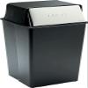 Safco 9895 Reflections Push Top Square Receptacle, Steel, 36gal, Black/Chrome view 2