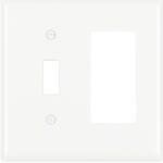 White 1-Toggle & 1 Decorator Opening Nylon Wall Plate