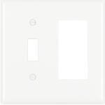 White 1-Toggle & 1 Decorator Opening Nylon Wall Plate